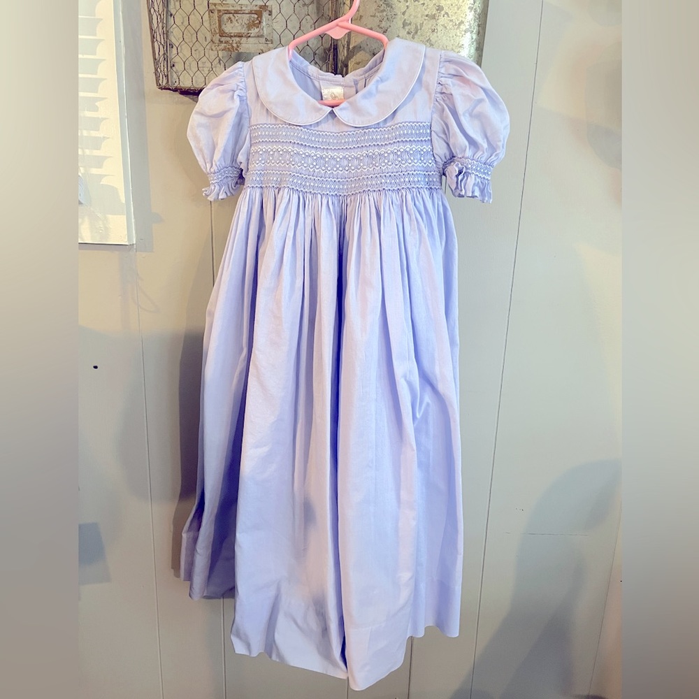 Little Girls Light Blue Smocked dress. Strasburg, size 3T.